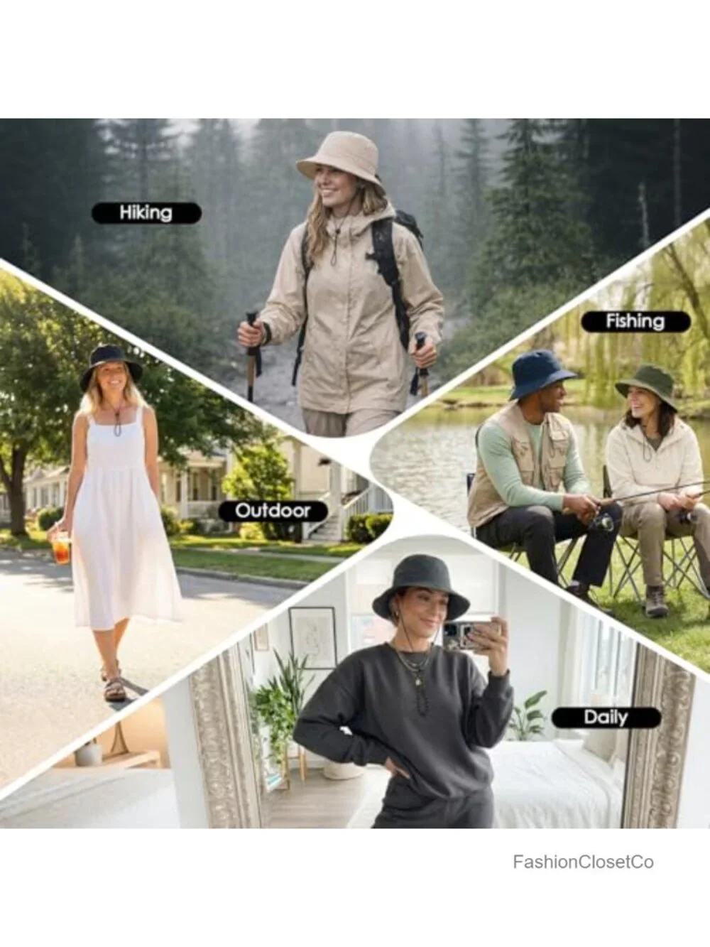 Waterproof Bucket Hat UPF 50+ Sun Hat Packable Lightweight Hiking Hat
